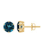 2.7 Carat London Blue Topaz Solitaire Stud Earrings