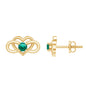 Lab Grown Emerald Infinity Heart Stud Earrings