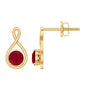 1/2 CT Solitaire Ruby Infinity Stud Earrings