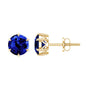 2 CT Lab Created Blue Sapphire Stud Earrings in 6 Prong Setting