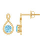 Genuine 0.5 Carat Aquamarine Infinity Stud Earrings