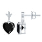 4.2 Carat Solitaire Black Onyx Heart Drop Earrings