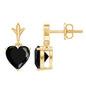 4.2 Carat Solitaire Black Onyx Heart Drop Earrings