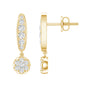Real Diamond Bar Drop Earrings for Women