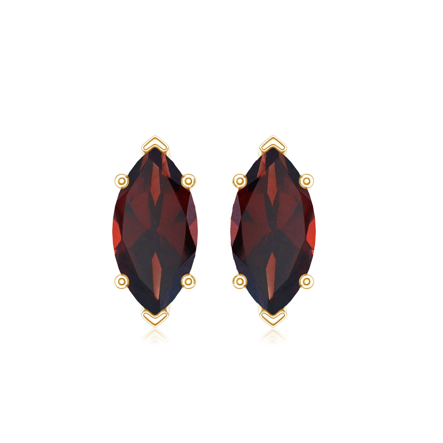 1.5 Carat Marquise Shape Garnet Solitaire Stud Earrings