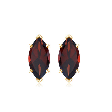 1.5 Carat Marquise Shape Garnet Solitaire Stud Earrings