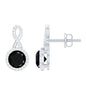 1.6 Carat Lab Grown Black and White Diamond Infinity Stud Earrings