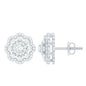Certified Moissanite Big Flower Stud Earrings