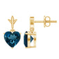 4 Carat London Blue Topaz Heart Drop Earrings for Women