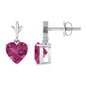 1.8 Carat Heart Shape Pink Tourmaline Drop Earrings
