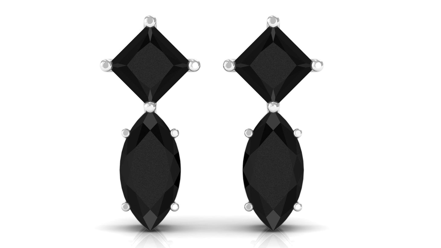 Natural Black Spinel Minimal Stud Earrings