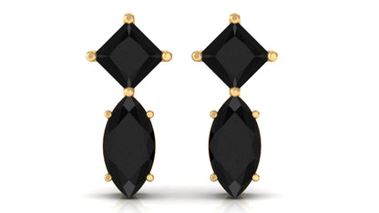 Natural Black Spinel Minimal Stud Earrings