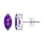 1.48 Carat Marquise Cut Amethyst Solitaire Stud Earrings