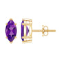 1.48 Carat Marquise Cut Amethyst Solitaire Stud Earrings