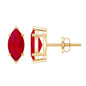 Natural 1.5 Carat Marquise Ruby Stud Earrings with Screw Back