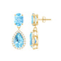 Certified Aquamarine and Diamond Dangle Drop Earrings
