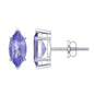 1.3 Carat Marquise Cut Tanzanite Solitaire Stud Earrings