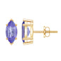 1.3 Carat Marquise Cut Tanzanite Solitaire Stud Earrings