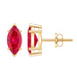 Certified Marquise Cut Lab Grown Ruby Everyday Stud Earring