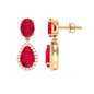 Lab Created Ruby and Diamond Dangle Drop Earrings