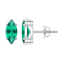 Marquise Cut 1.2 Carat Lab Created Emerald Solitaire Stud Earrings