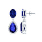 5 Carat Lab Grown Blue Sapphire Teardrop Earrings with Certificate
