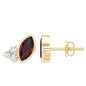 Natural Marquise Cut Garnet Stud Earrings with Certificate