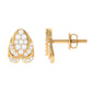 Genuine Diamond Lotus Leaf Earrings with Screw Back