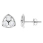 Bezel Set Round Diamond Three Stone Stud Earrings