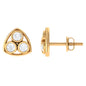 Bezel Set Round Diamond Three Stone Stud Earrings