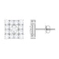 Certified Moissanite Square Stud Earrings