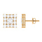 Certified Moissanite Square Stud Earrings