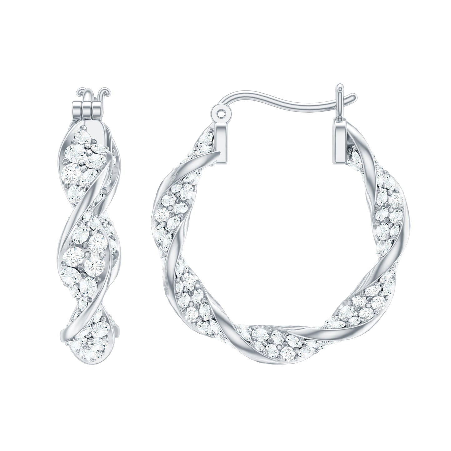Certified Moissanite Big Hoop Earrings for Her