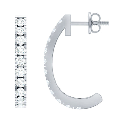 Certified Moissanite Hoop Earrings For Women
