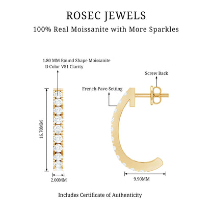 Certified Moissanite Hoop Earrings For Women