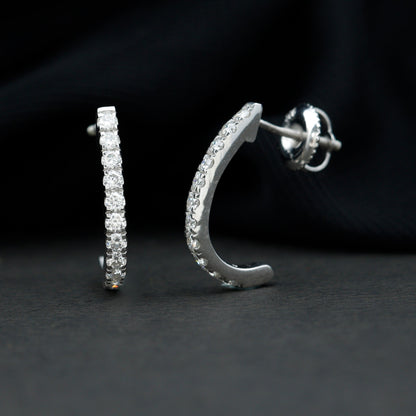 Certified Moissanite Hoop Earrings For Women