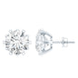 Brilliant Cut Moissanite Solitaire Stud Earrings in Decorative Setting