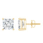 2.5 Carat Solitaire Princess Cut Moissanite Stud Earrings