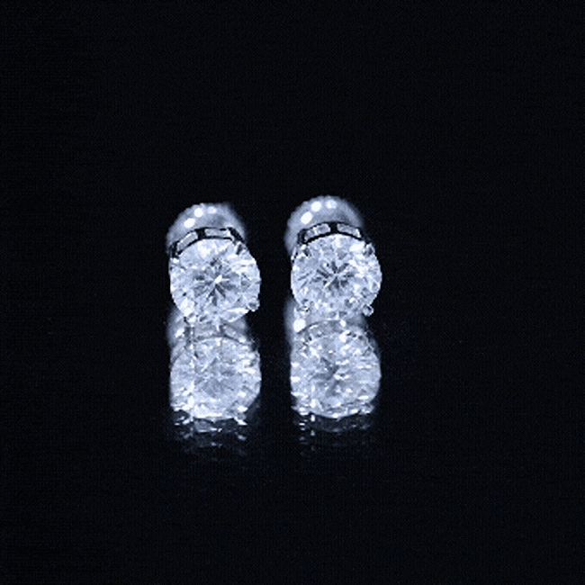 Round Cut 2.5 CT Lab Grown Diamond Solitaire Stud Earrings