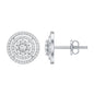 Flower Inspired Diamond Halo Stud Earrings