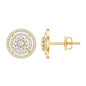 Flower Inspired Diamond Halo Stud Earrings