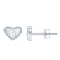 Gypsy Set Real Diamond Heart Stud Earrings