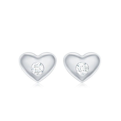 Gypsy Set Real Diamond Heart Stud Earrings