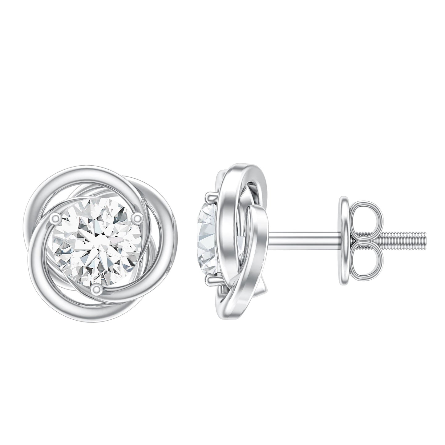 Certified Moissanite Swirl Stud Earrings