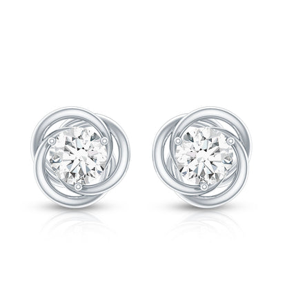 Certified Moissanite Swirl Stud Earrings