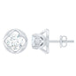 1 CT Solitaire Moissanite Flower Stud Earrings