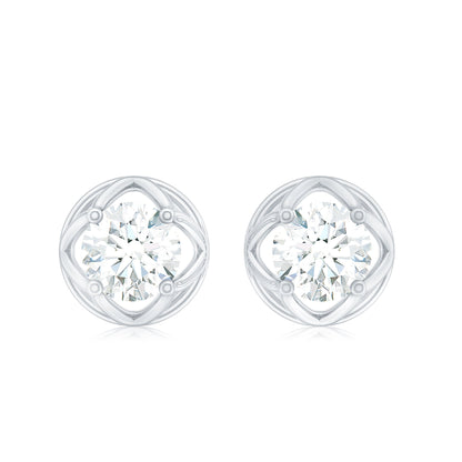 1 CT Solitaire Moissanite Flower Stud Earrings