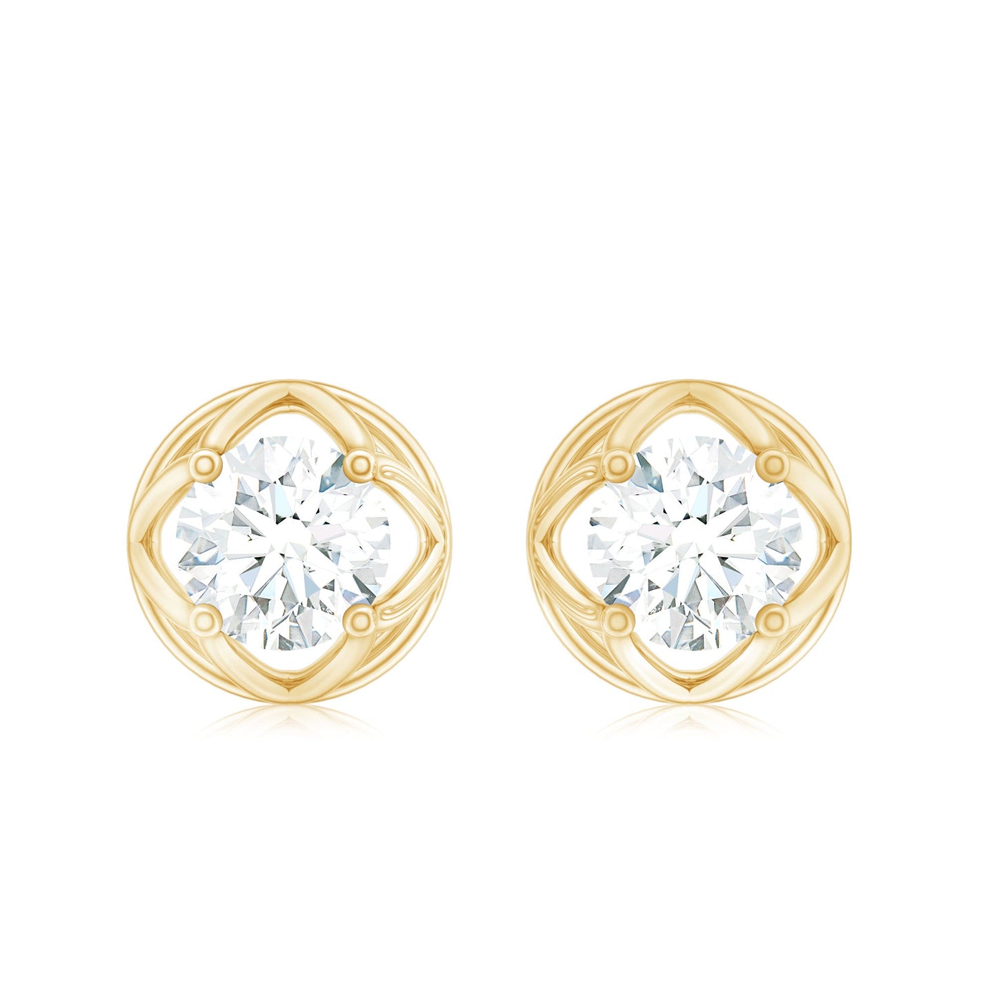 1 CT Solitaire Moissanite Flower Stud Earrings