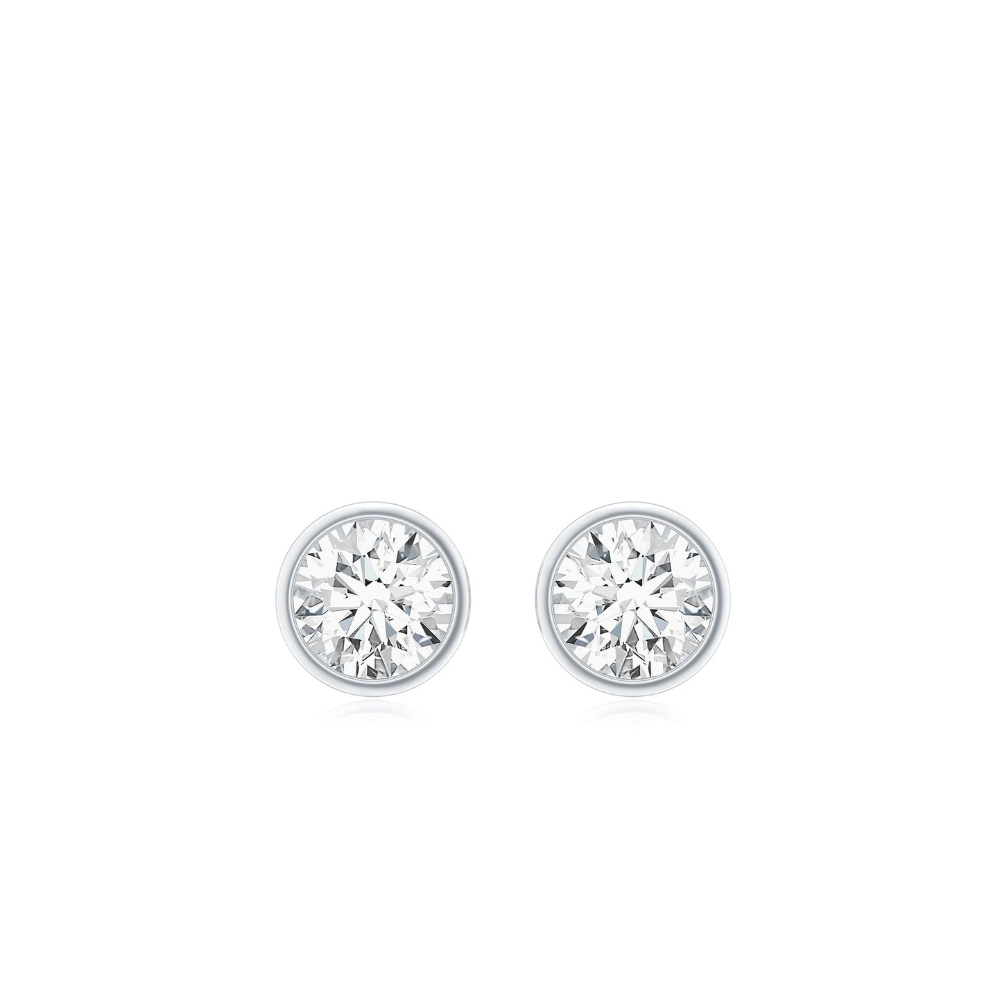Dainty Solitaire Moissanite Stud Earrings in Bezel Setting