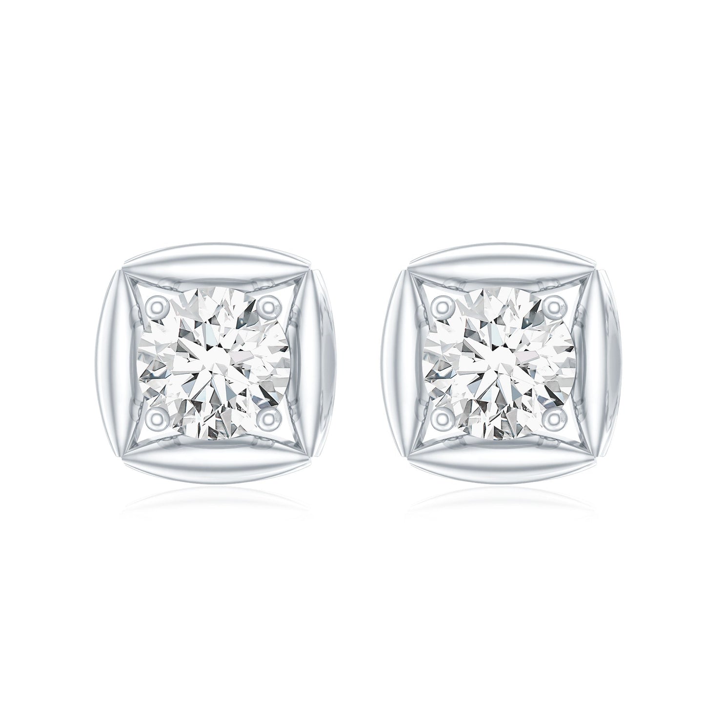 1 CT Solitaire Moissanite Stud Earrings for Women